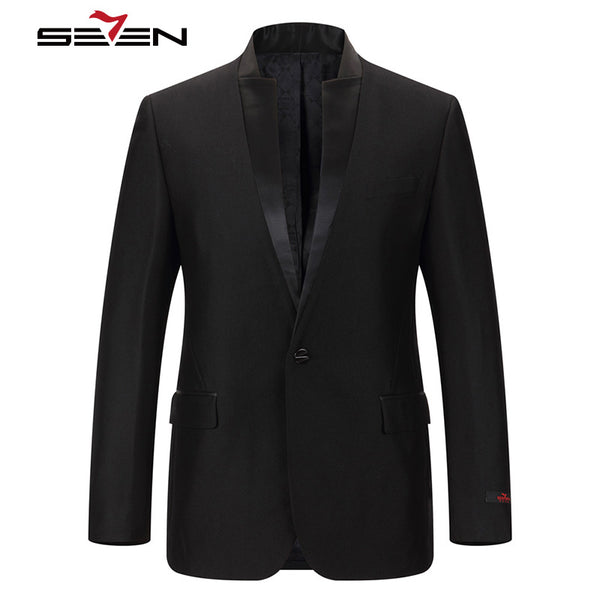 Seven7 Brand Men Suits Chinese Mandarin Collar Male Suit Slim Fit Blazer Wedding Terno Tuxedo 2 Piece (Jacket and Pant) 903C1220