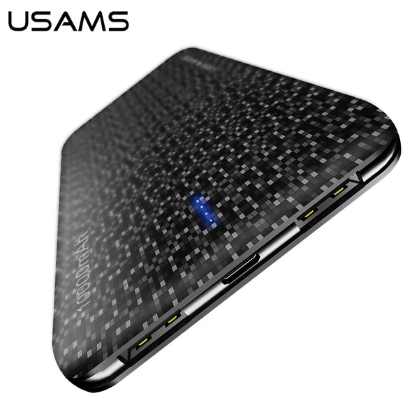 Power bank for xiaomi Mi, USAMS Power Bank Ultra Slim 10000mAh Powerbank for iPhone 4 5 6 7 SE Mobile Phone External Battery
